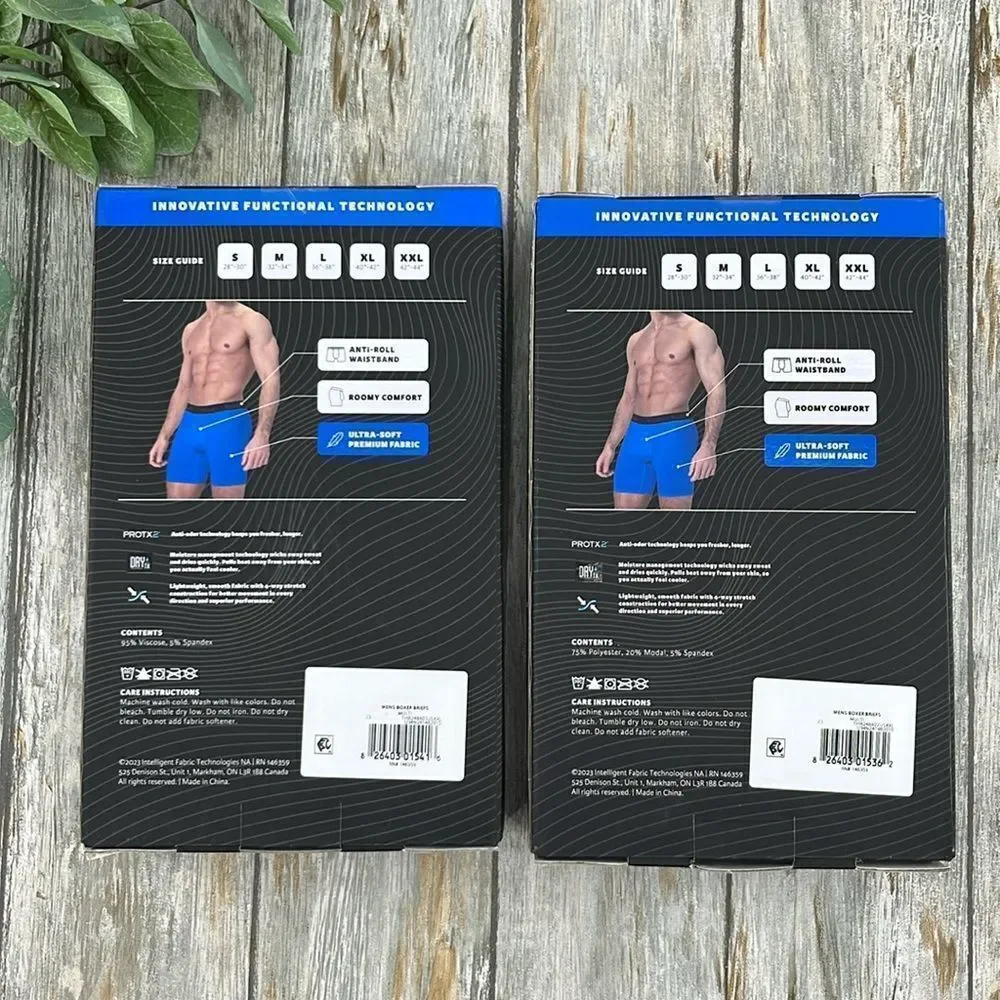 Underwear Ultra-Soft Premium Boxer Briefs Moisture Wicking Anti-Odor 2, 3-Pks 2X